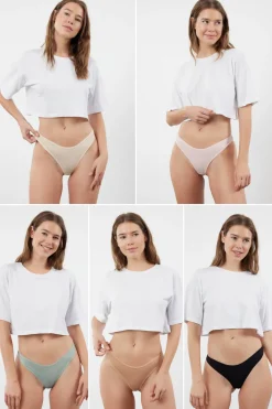 Trendyol Pack de 5 tangas canal&eacute;^Mujer Braguitas