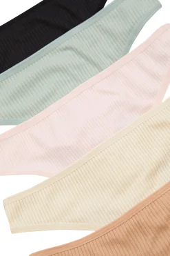 Trendyol Pack de 5 tangas canal&eacute;^Mujer Braguitas