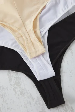 Trendyol Pack de 3 tangas lisos^Mujer Braguitas