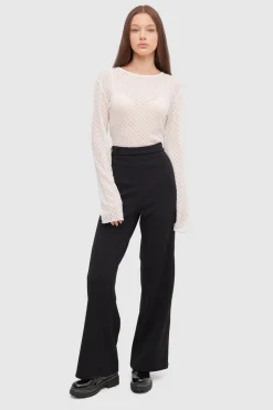 Inside Pantalón Ancho Botón^Mujer Pantalones