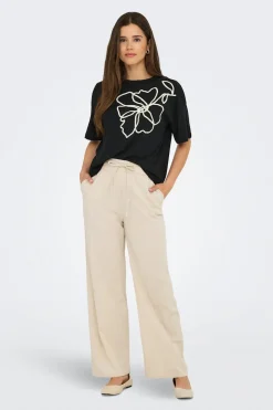 Only Pantal&oacute;n ancho fluido^Mujer Pantalones