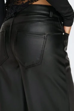 Only Pantal&oacute;n de polipiel wide leg^Mujer Pantalones