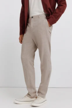 Springfield Pantal&oacute;n estructura lino comfort slim fit^Hombre Lino|Pantalones