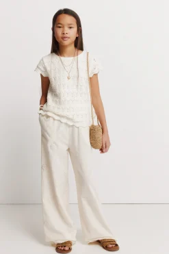 Springfield Kids Pantal&oacute;n fluido con bordados ni&ntilde;a^Niños Pantalones