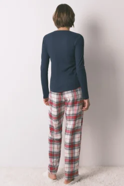 Women'secret Pantal&oacute;n largo algod&oacute;n franela cuadros rojo^Mujer Pijamas