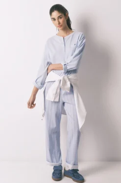 Women'secret Pantal&oacute;n largo 100% algod&oacute;n rayas azul^Mujer Pijamas