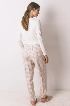 Women'secret Pantal&oacute;n largo franela print cuadros^Mujer Pijamas