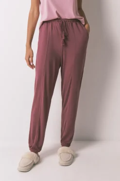 Women'secret Pantal&oacute;n largo punto suave granate^Mujer Pijamas