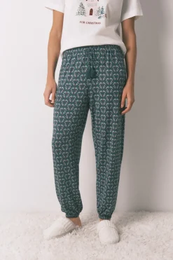 Women'secret Pantal&oacute;n largo punto ante estampado corazones^Mujer Pijamas