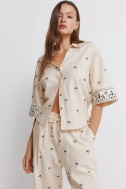 Springfield Pantal&oacute;n lino estampado^Mujer Lino|Pantalones