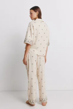 Springfield Pantal&oacute;n lino estampado^Mujer Lino|Pantalones