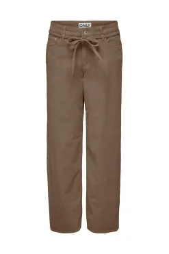 Only Pantalón recto con cinturón^Mujer Pantalones