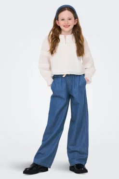 Only Girls Pantalón vaquero ancho con cintura fruncida y cordón^Niños Jeans