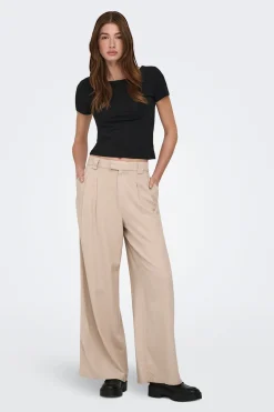 Only Pantal&oacute;n wide de lino^Mujer Lino