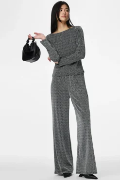 Pieces Pantalón wide lurex^Mujer Jerséis Y Cárdigans|Pantalones