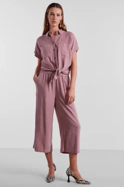 Pieces Pantalon culotte lino^Mujer Pantalones|Total Look