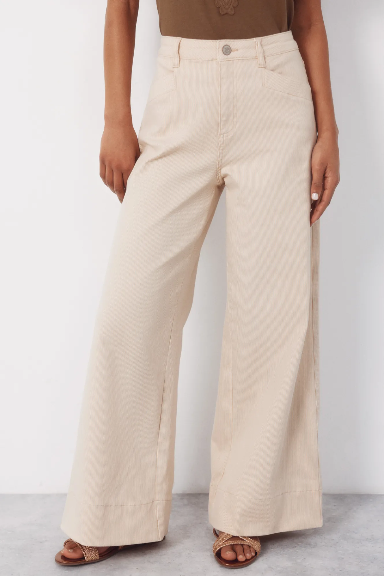 Cortefiel Pantalones Rayas Arena^Mujer Pantalones