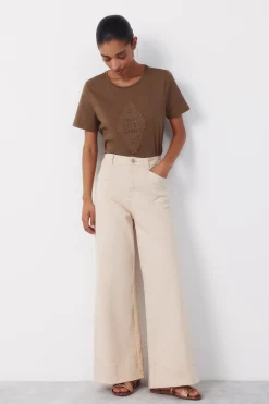 Cortefiel Pantalones Rayas Arena^Mujer Pantalones