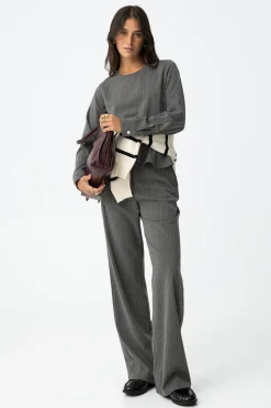 Tiffosi Pantalones Rectos a Rayas^Mujer Pantalones