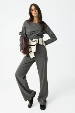 Tiffosi Pantalones Rectos a Rayas^Mujer Pantalones