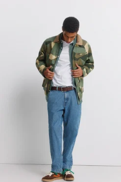 Springfield Parka camuflaje cuello contraste^Hombre Abrigos