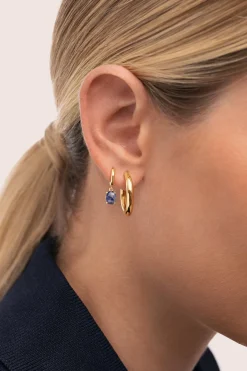 Singularu Pendiente Suelto Aro Catalina Stone Ba&ntilde;o Oro^Mujer Bisutería