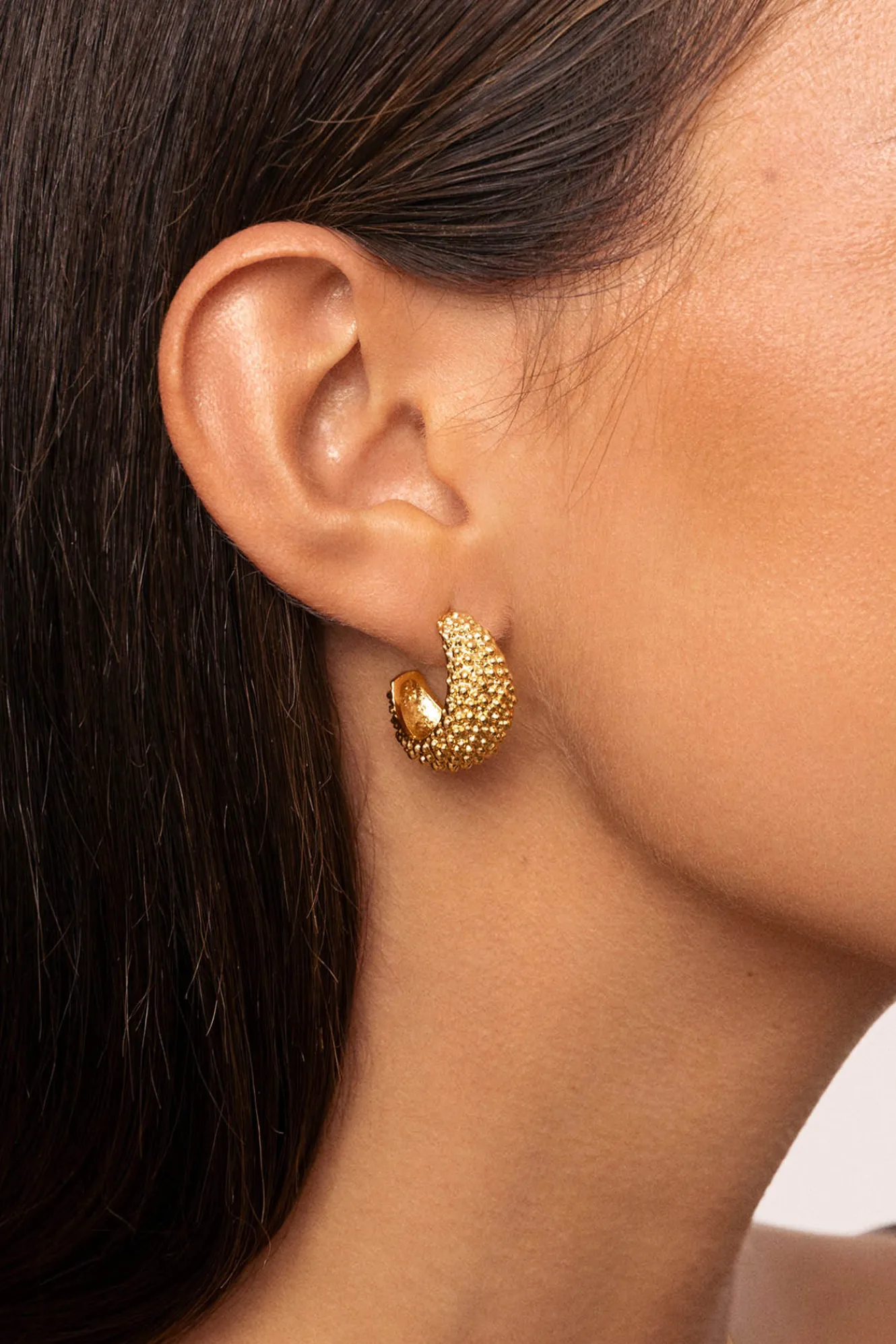 Singularu Pendientes Aro Antique Acero Baño Oro^Mujer Bisutería