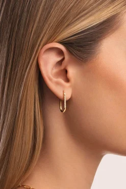 Singularu Pendientes Aro Bibi Acero Ba&ntilde;o Oro^Mujer Bisutería