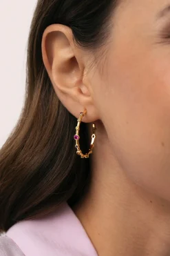 Singularu Pendientes Aro Rainbow Bubbles L Ba&ntilde;o Oro^Mujer Bisutería