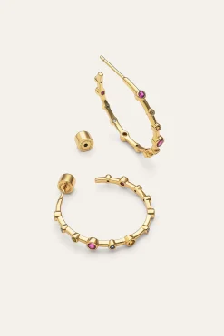 Singularu Pendientes Aro Rainbow Bubbles L Ba&ntilde;o Oro^Mujer Bisutería