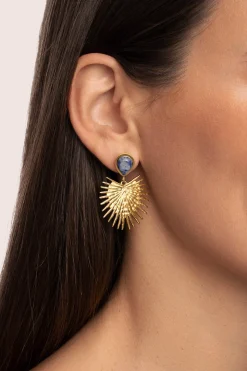 Singularu Pendientes Catalina Acero Ba&ntilde;o Oro^Mujer Bisutería