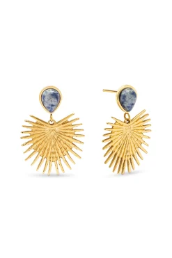 Singularu Pendientes Catalina Acero Ba&ntilde;o Oro^Mujer Bisutería