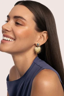 Singularu Pendientes Catalina Acero Ba&ntilde;o Oro^Mujer Bisutería