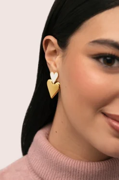 Singularu Pendientes Duo d'amour Ba&ntilde;o Oro^Mujer Bisutería