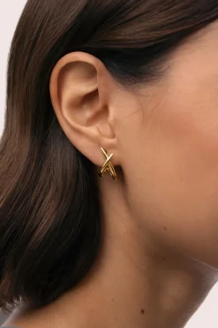 Singularu Pendientes Emma Acero Ba&ntilde;o Oro^Mujer Bisutería