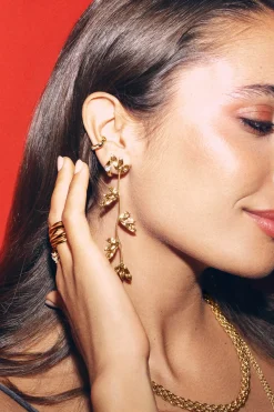 Singularu Pendientes Florenda Acero Ba&ntilde;o Oro^Mujer Bisutería