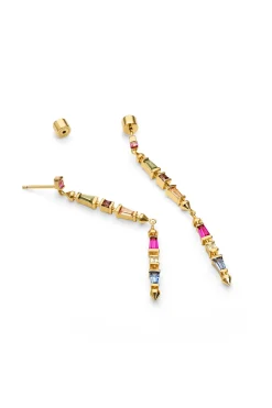 Singularu Pendientes Long Iris Colors Ba&ntilde;o Oro^Mujer Bisutería