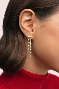 Singularu Pendientes Long Scarlett Ba&ntilde;o Oro^Mujer Bisutería