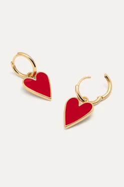 Singularu Pendientes Lovely Heart Baño Oro^Mujer Bisutería