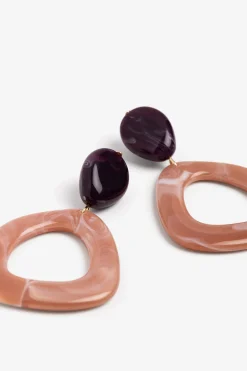 Vilanova Pendientes maxi acr&iacute;licos bicolor^Mujer Bisutería