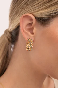 Singularu Pendientes Mini Bomb Enamel Oro^Mujer Bisutería