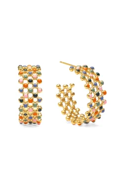 Singularu Pendientes Mini Bomb Enamel Oro^Mujer Bisutería