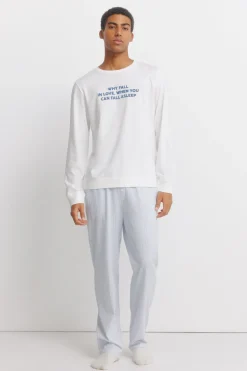 Women'secret Pijama algodón mensaje^Hombre Pijamas