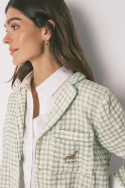 Women'secret Pijama camisero largo 100% algod&oacute;n estampado cuadros^Mujer Pijamas