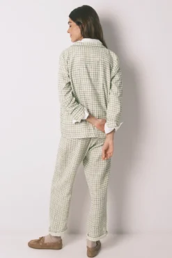 Women'secret Pijama camisero largo 100% algod&oacute;n estampado cuadros^Mujer Pijamas