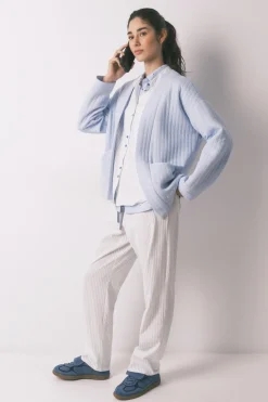 Women'secret Pijama camisero largo 100% algodón rayas^Mujer Pijamas