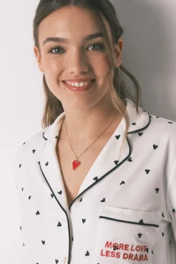 Women'secret Pijama camisero largo estampado corazones^Mujer Pijamas