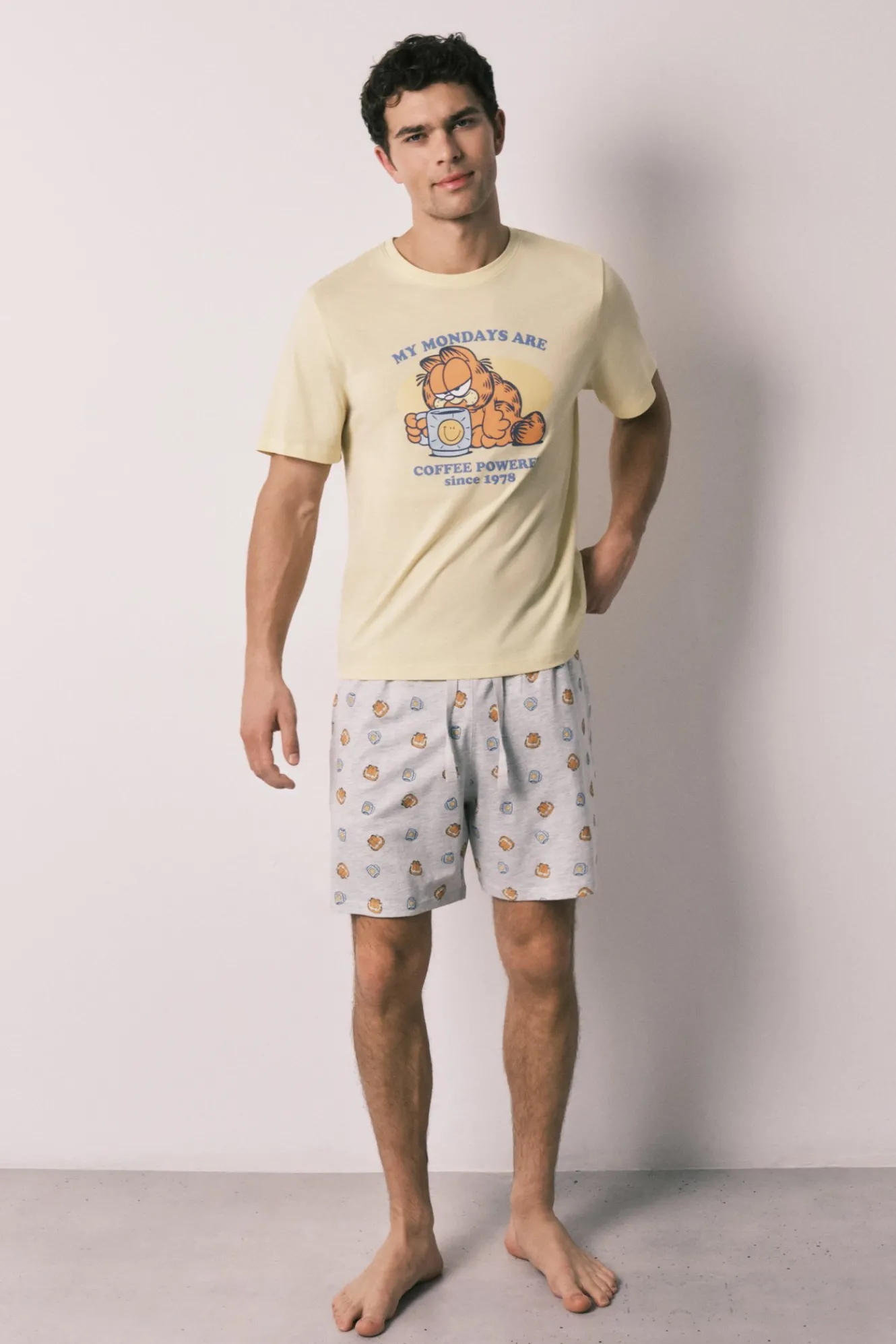 Women'secret Pijama corto hombre 100% algodón Garfield^Hombre Pijamas