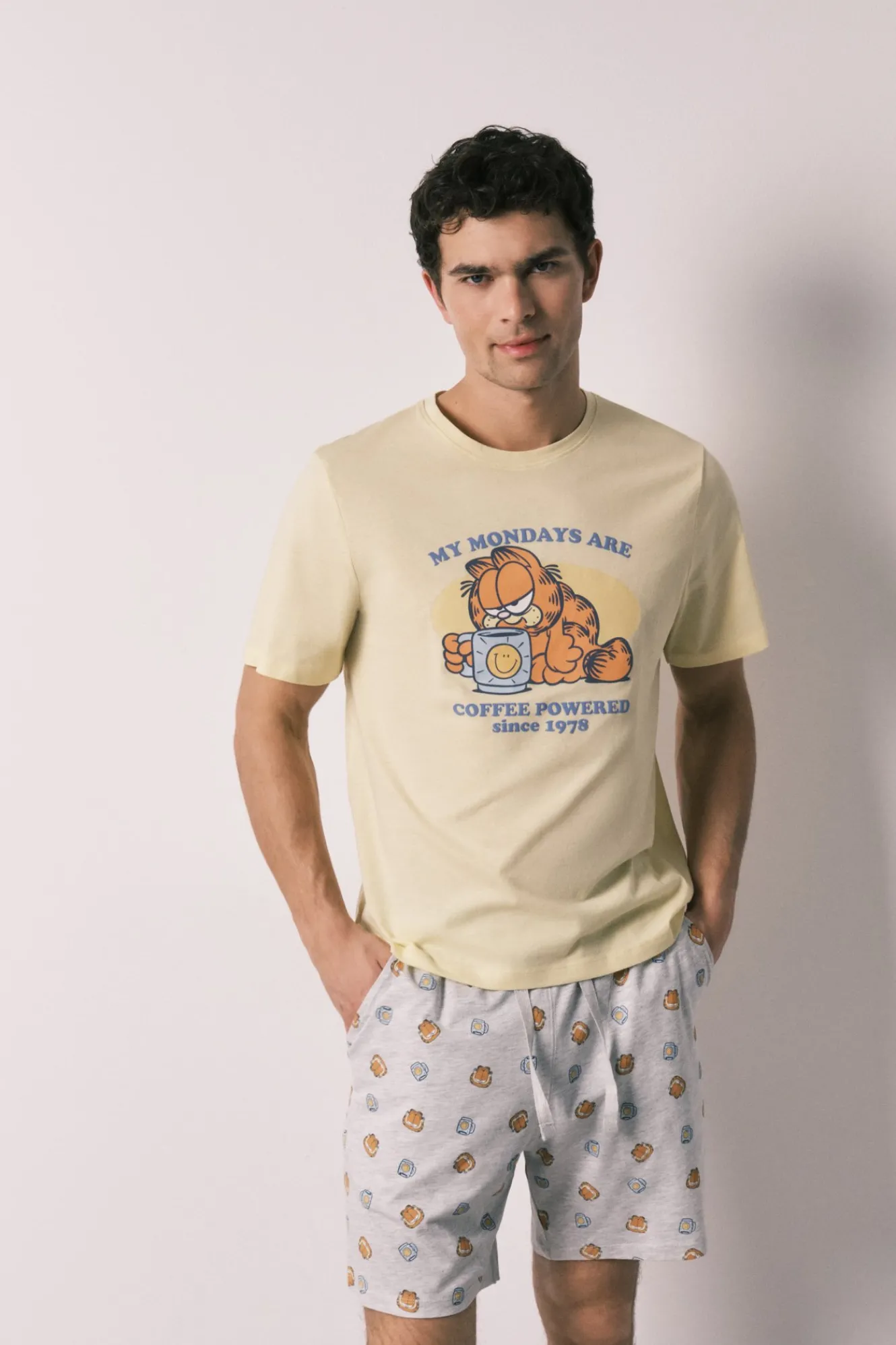 Women'secret Pijama corto hombre 100% algodón Garfield^Hombre Pijamas