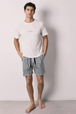 Women'secret Pijama corto hombre 100% algod&oacute;n rayas^Hombre Pijamas